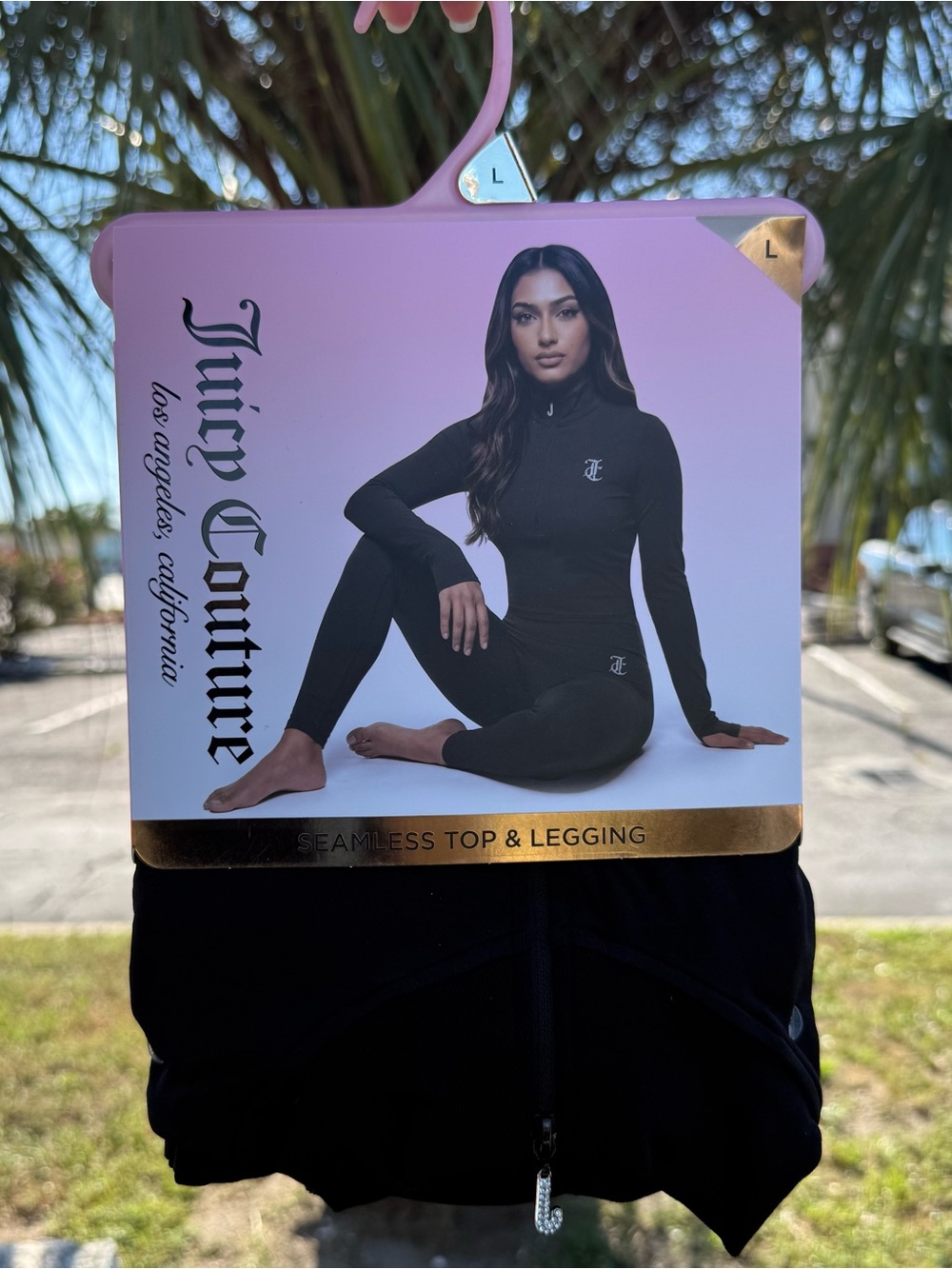 Juicy Couture Black Seamless Legging & Top Set - Women's large